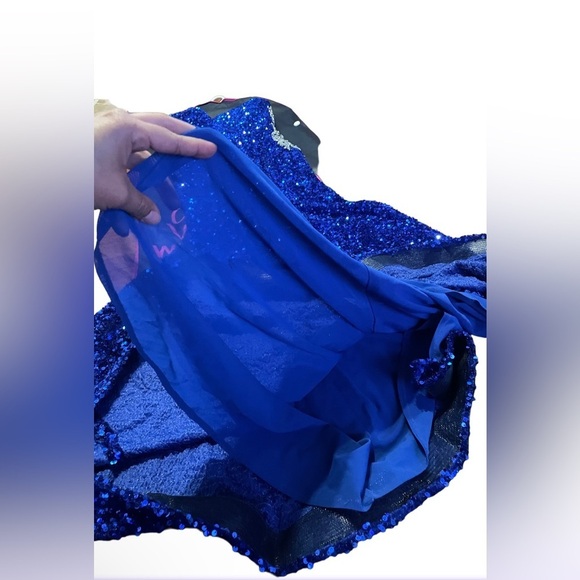 Portia and Scarlett Dresses Sequin and Rhinestone Gown Cobalt Blue Size:6 - Picture 11 of 14